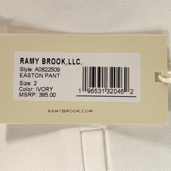 RAMY BROOK Size 2 Ivory Viscose Blend Tapered Zip Fly Dress Pants - Picture 3 of 5
